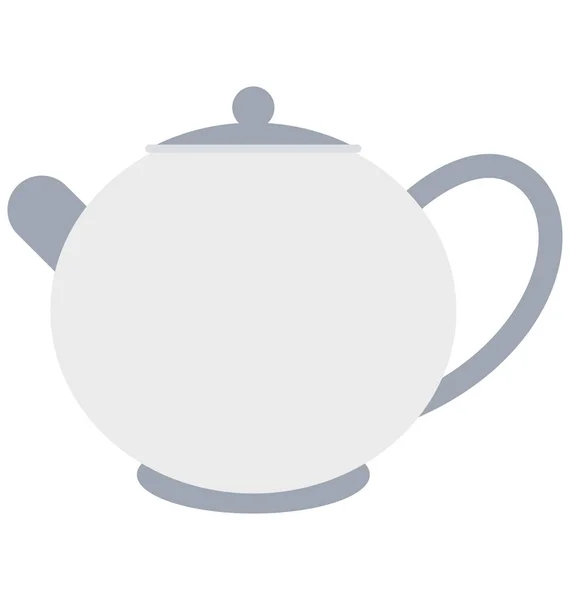 Tea Pot Icona Vettoriale Isolata Modificabile — Vettoriale Stock