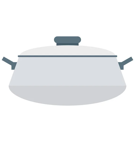 Geïsoleerde Vector Icon Bewerkbare Koken Pan — Stockvector