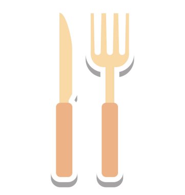 Çatal bıçak takımı izole vektör simge düzenlenebilir