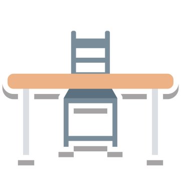 Yemek masası izole vektör simge düzenlenebilir