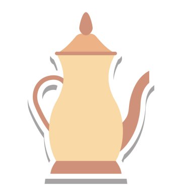 Çay potu izole vektör simge düzenlenebilir