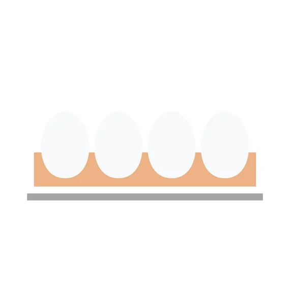 Eggs Tray Isolated Vector Icon Editable — Stock Vector