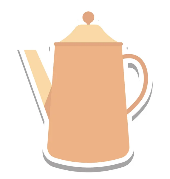 Čaj Pot Izolované Vektorové Ikony Upravit — Stockový vektor