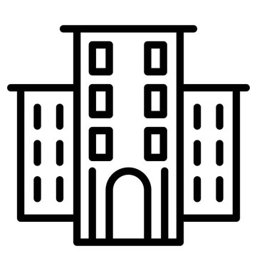 Otel binası izole vektör simge