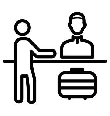 Resepsiyonist izole vektör simgesi