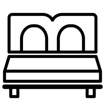 Yatak izole vektör simgesi