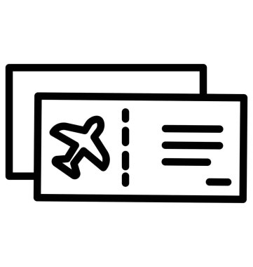 Hava bilet izole vektör simgesi