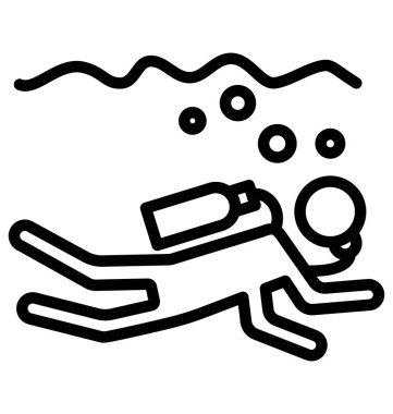 Dalgıç izole vektör simgesi