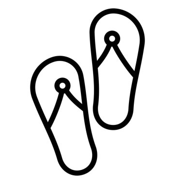  Flip flop veya terlik izole vektör simgesi