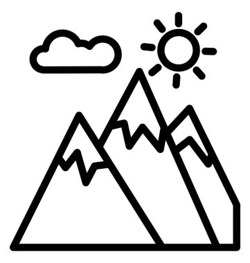 Dağlar izole vektör simgesi