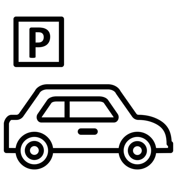 Taxi Con Estacionamiento Icono Vectorial Aislado — Vector de stock