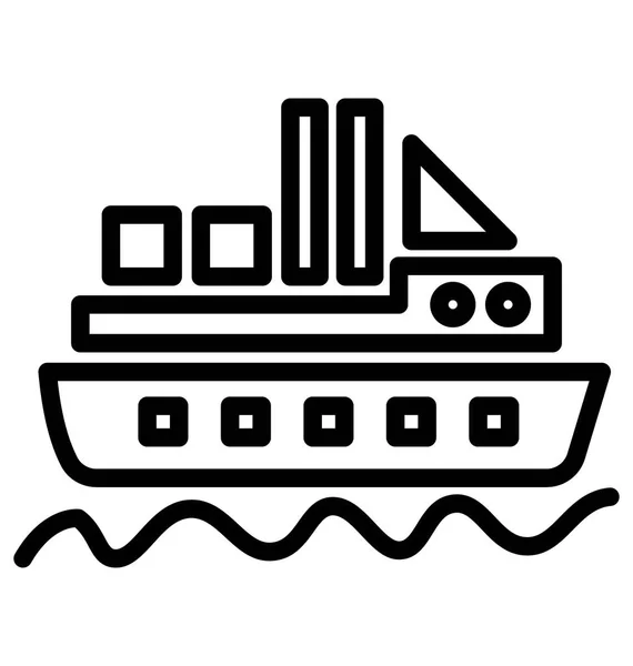 Cruise Yacht Isolated Vector Icon — Stock Vector