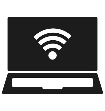 Dizüstü Wifi izole vektör simge kullanmak seyahat ve tur projeler için