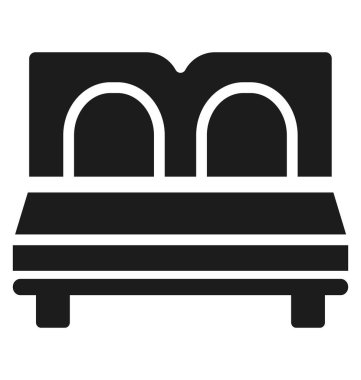 Yatak izole vektör simge kullanmak seyahat ve tur projeler için