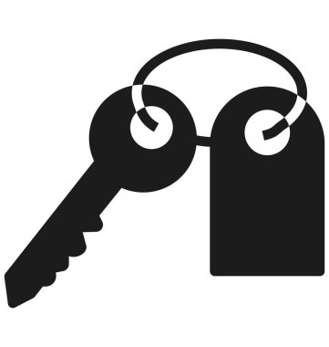 Oda anahtarını izole vektör simge kullanmak seyahat ve tur projeler için