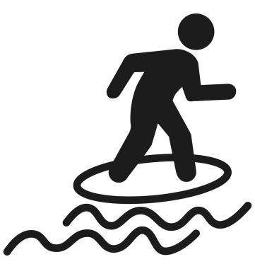 Seyahat ve tur projeler için su kayağı izole vektör simgesi kullanın