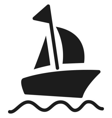 Yelkenli izole vektör simge kullanmak seyahat ve tur projeler için