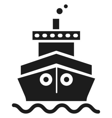 Seyahat ve tur projeler için Cruise veya yat izole vektör simgesi kullanın