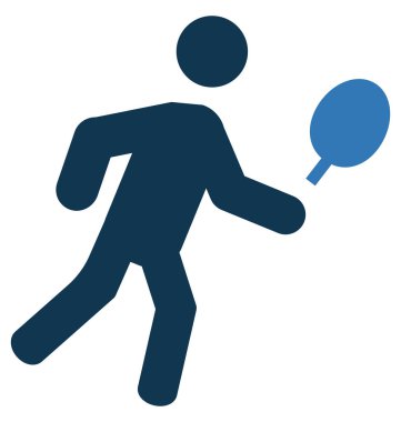 Tenis oyuncu izole vektör simge kullanmak seyahat ve tur projeler için