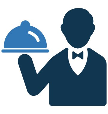 Seyahat ve tur projeler için Butler izole vektör simgesi kullanın