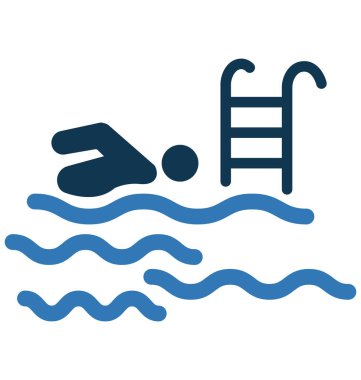 Seyahat ve tur projeler için yüzme izole vektör simgesi kullanın