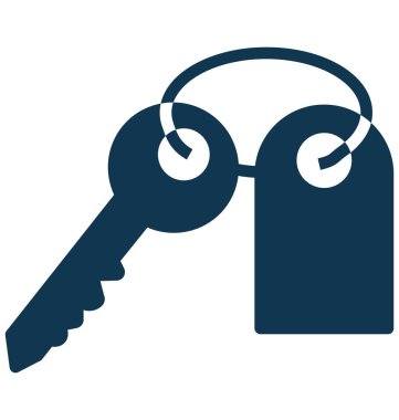 Oda anahtarını izole vektör simge kullanmak seyahat ve tur projeler için