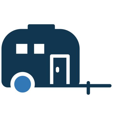 Karavan izole vektör simge kullanmak seyahat ve tur projeler için