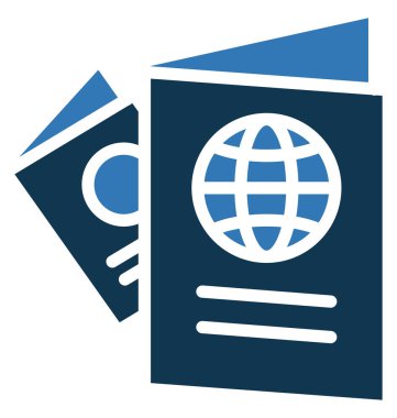 Pasaport izole vektör simge kullanmak seyahat ve tur projeler için