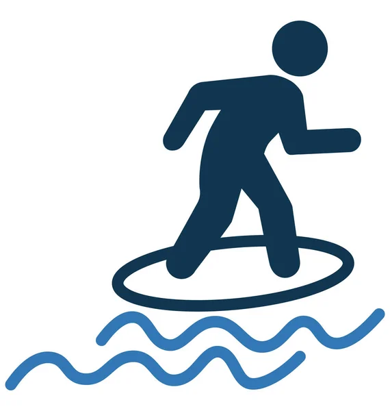 Water Skiing Isolated Vector Icon use for Travel and Tour Projects