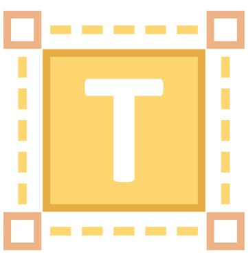 Metin aracı, T kare vektör simgesi