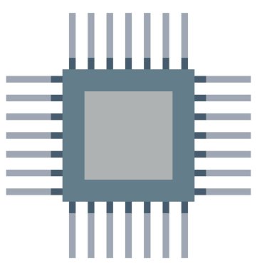 İşlemci yongası, mikroçip vektör simgesi