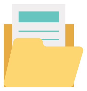 Klasör, veri klasörü vektör simgesi