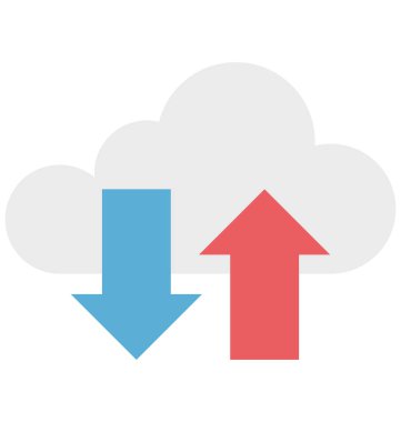 Bulut veri, veri değişimi vektör simgesi