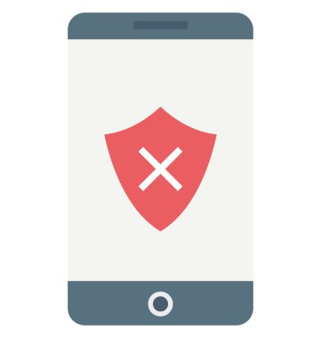 Mobil güvenlik, koruma vektör simgesi