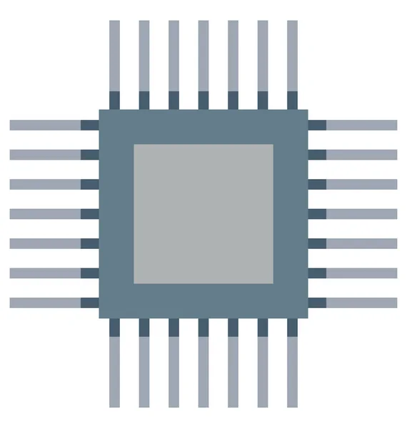 Processorchip Microchip Vector Icon — Stockvector