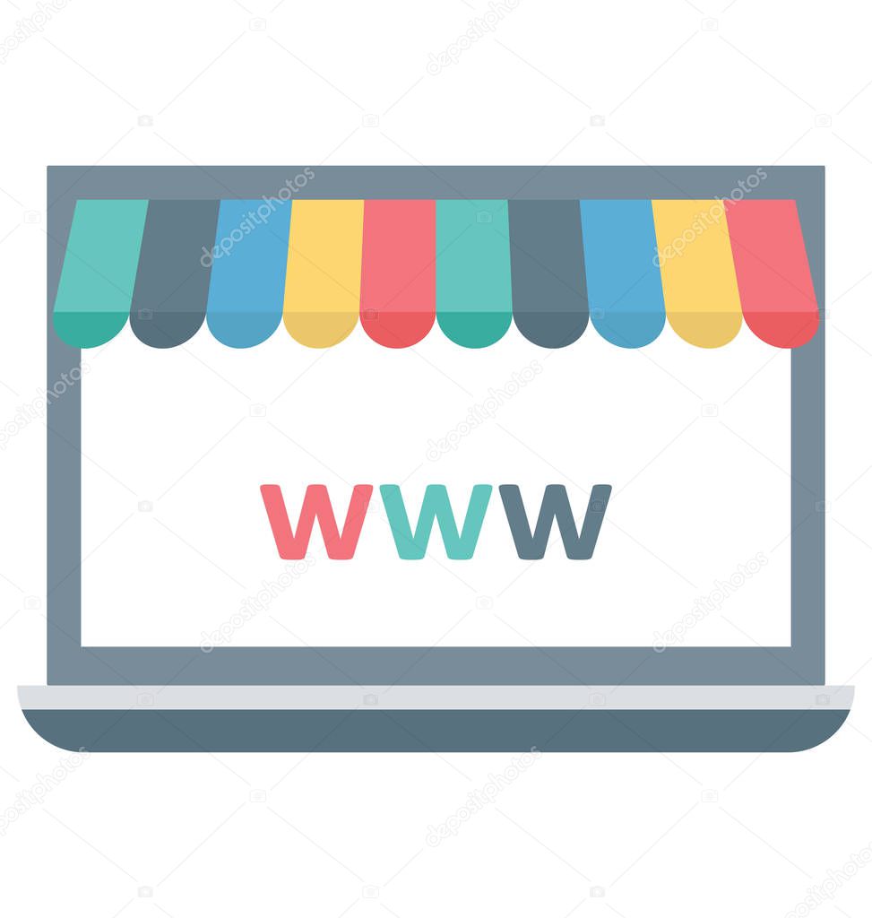 Shopping Website, Shopping Site Vector Icon
