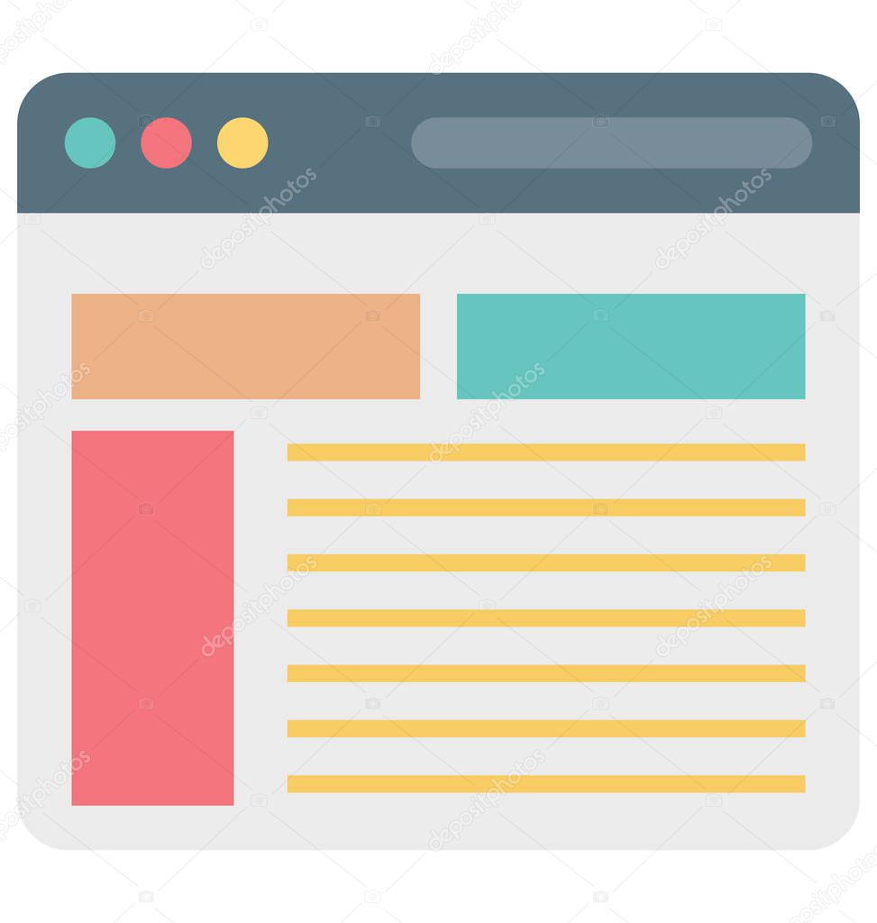 Web Template, Web Layout Vector Icon