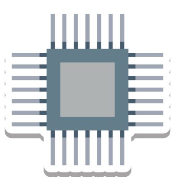 İşlemci yongası, mikroçip vektör simgesi