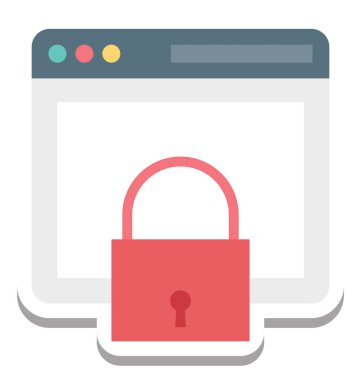 Web Güvenliği, kilit vektör simgesi