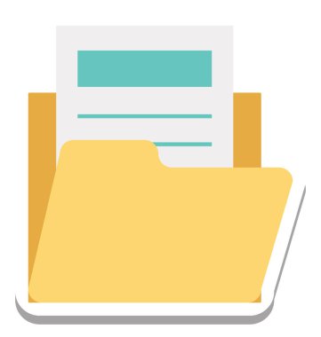 Klasör, veri klasörü vektör simgesi