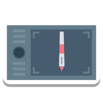 Grafik Tablet, çizim tablası vektör simgesi