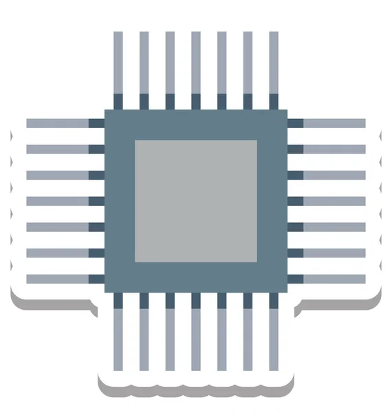 Processorchip Microchip Vector Icon — Stockvector