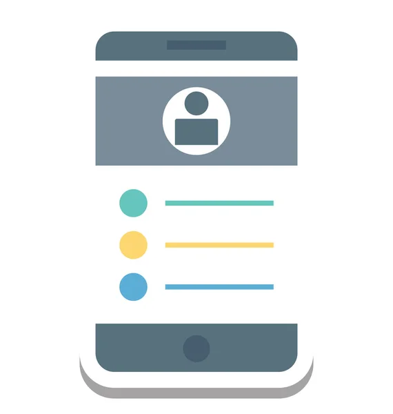 App Design Mobile Profile Vector Icon — Stock Vector