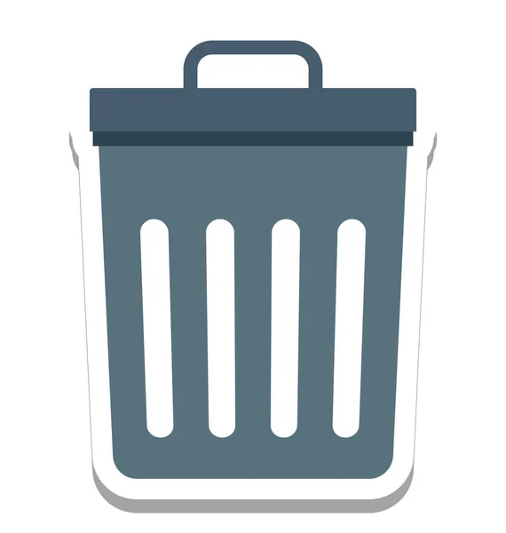 Dustbin Garbage Can Vector Icon — Stock Vector