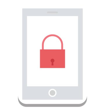 Mobil güvenlik, telefon vektör simgesi