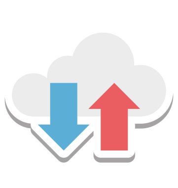 Bulut veri, veri değişimi vektör simgesi