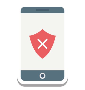 Mobil güvenlik, koruma vektör simgesi