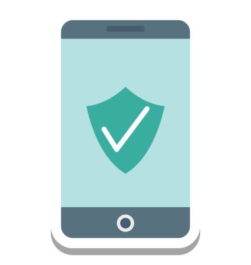 Mobil güvenlik, koruma vektör simgesi