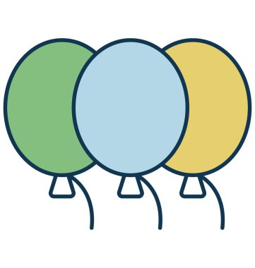 Balon veya Party dekorasyon vektör simgesi