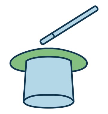 Sihirbaz şapka, sihirbaz kap vektör simgesi